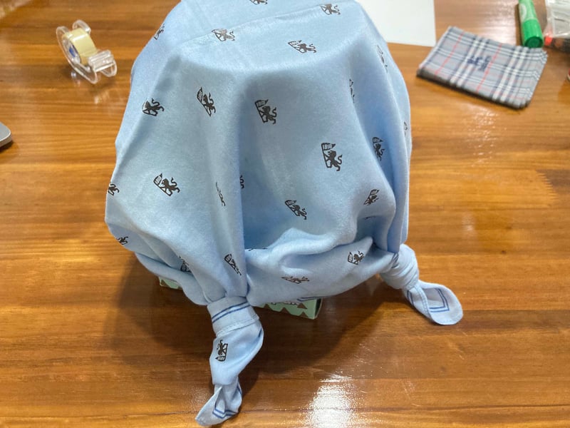 バンダナできのこ遊び